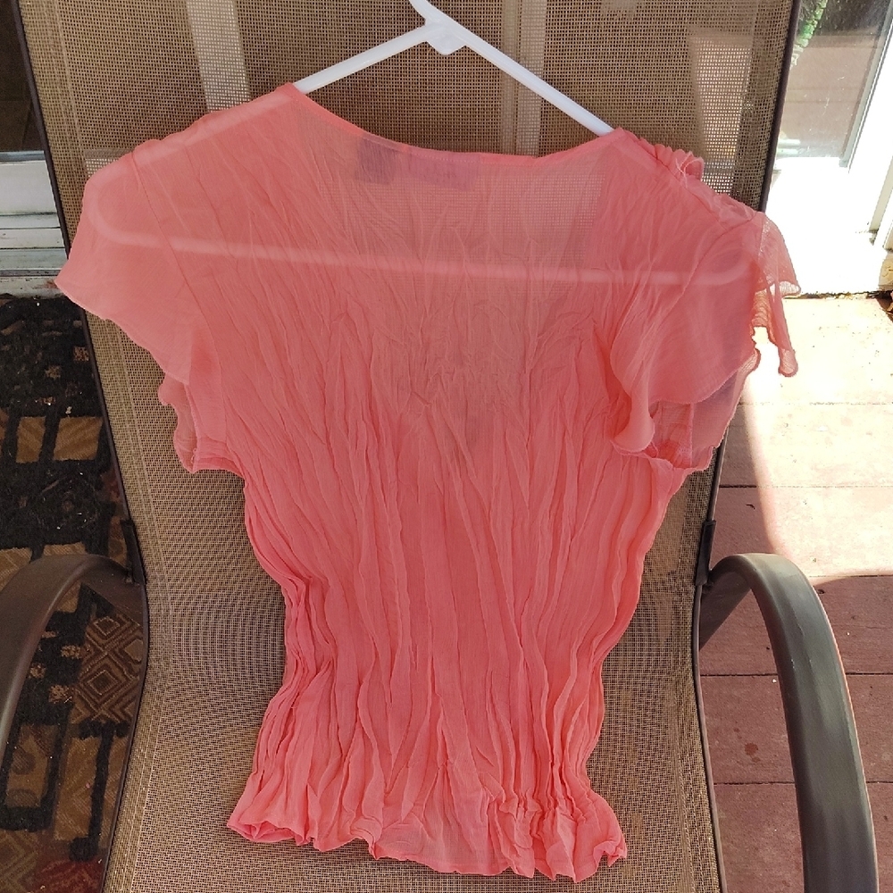 Moda Women's Pink Ruffled Top - Picture 3 of 4
